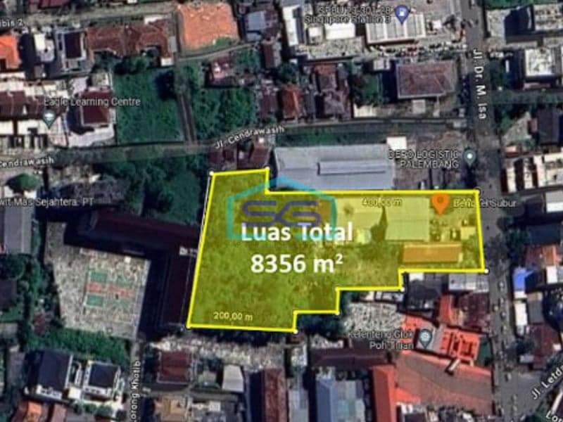 Dijual Tanah Plus Bangunan Jalan M Isa Palembang Luas Tanah 8356m2