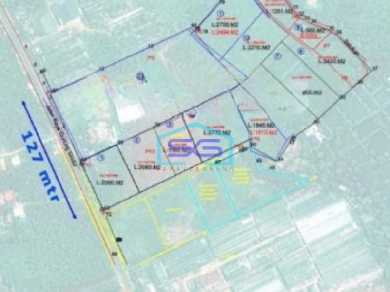 Dijual Tanah Padat Pinggir Jalan Gunung Sindur Di Parung Bogor LT 36496m2