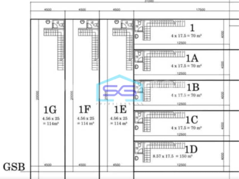 Dijual Ruko 3 Unit Jejer Di Raya Kupang Baru Surabaya Luas Bangunan  166 m²