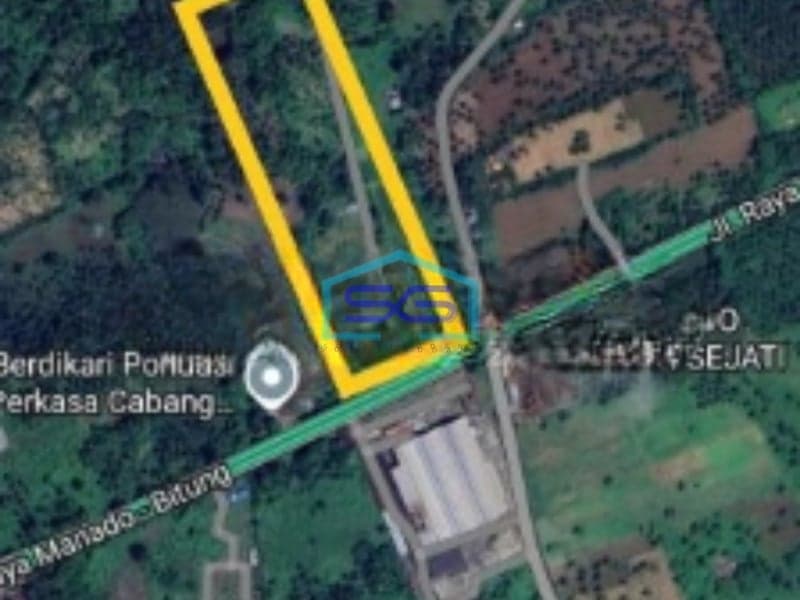 Dijual Tanah 1,3h Jl Raya Manado Bitung Depan Coca Cola Teh Sosro Kauditan, Minahasa Utara Luas Tanah 12900 m2