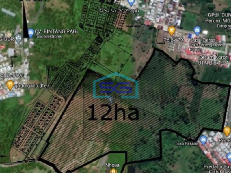 Dijual Tanah 12~20 Hektar Depan Golf dan Restoran Pondok Dekat Bandara Mapanget, Manado Luas Tanah 120000 m²