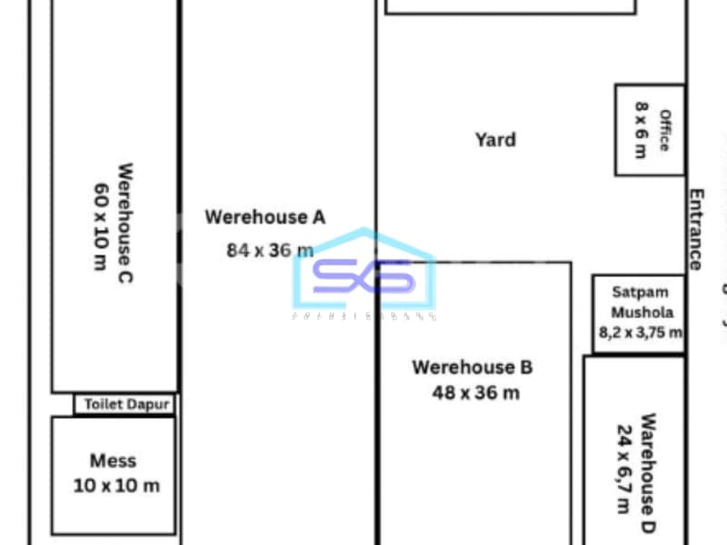 Dijual Gudang Luas Bangunan  6000 m² Lokasi Bebas Banjir di Tangerang
