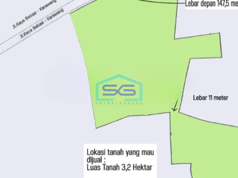 Dijual Tanah Luas 32000 m² Lokasi Strategis di Cikarang Bekasi