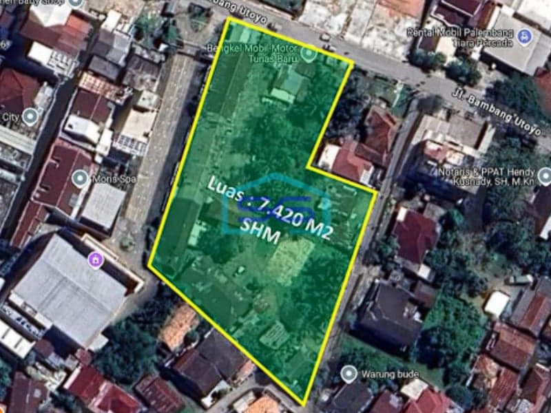 Dijual Tanah Luas 7420 m² di Pinggir Jalan Bambang Utoyo, Palembang