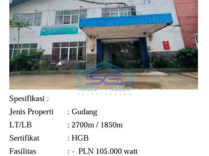 Disewakan Gudang Luas 2lt di Sunter Jakarta Utara