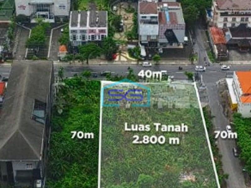 Dijual Tanah Strategis 3 Akses Dewi Sri Bali Badung Luas Tanah 2800m2