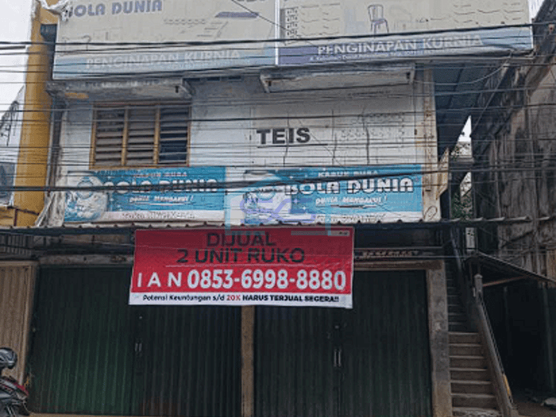 Dijual 2 Unit Ruko Jalan Kebumen Darat Pasar 16 Ilir Palembang LB 378m2