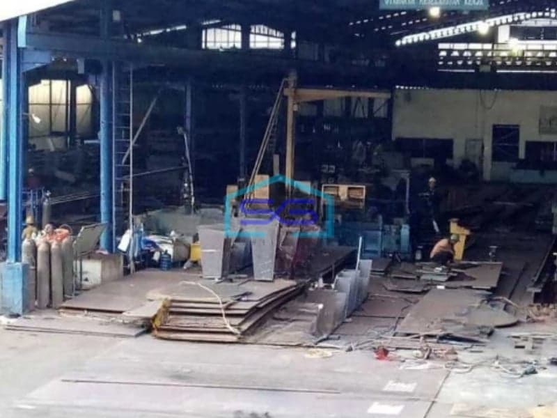 Dijual Gudang Eks Pabrik Peleburan Baja Raya Driyorejo Cangkir Gresik Jawa Timur LT 11993m2