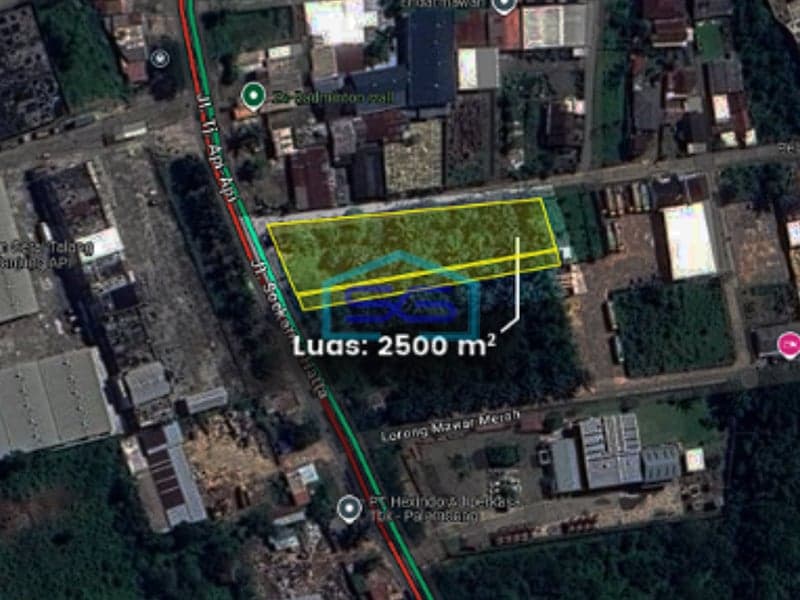 Dijual Tanah Lahan Strategis di Simpang Bandara Palembang Luas 2500m2