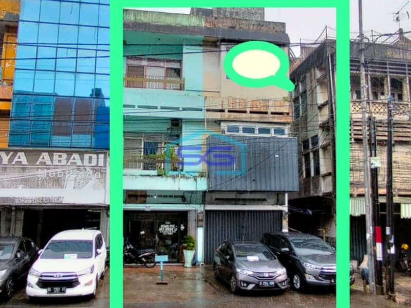Dijual Ruko 3,5 Lantai 1 Unit Jalan Veteran Palembang LB 168m2