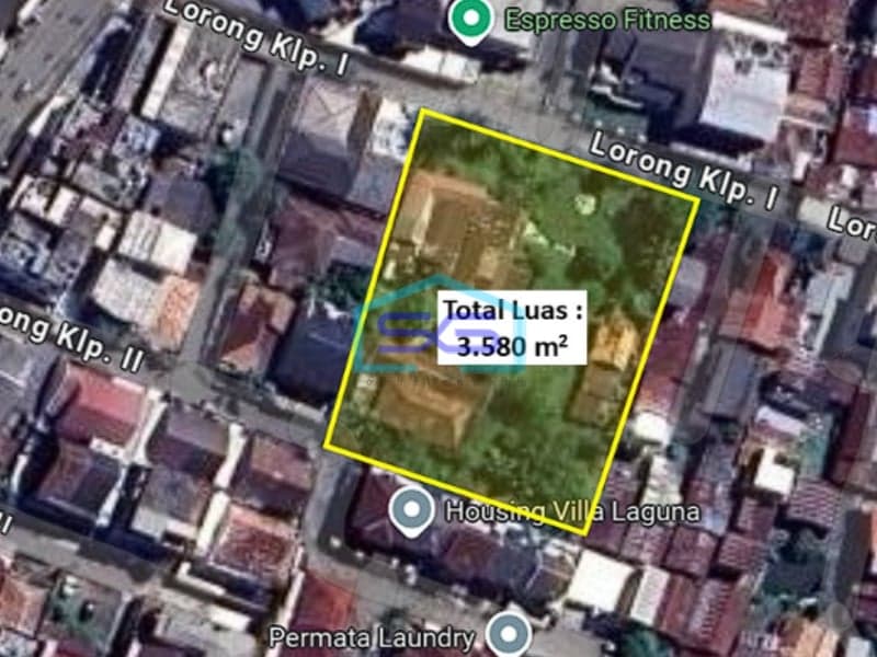 Dijual Tanah di Pusat Kota Area Sekip Palembang Luas Tanah 3580m2