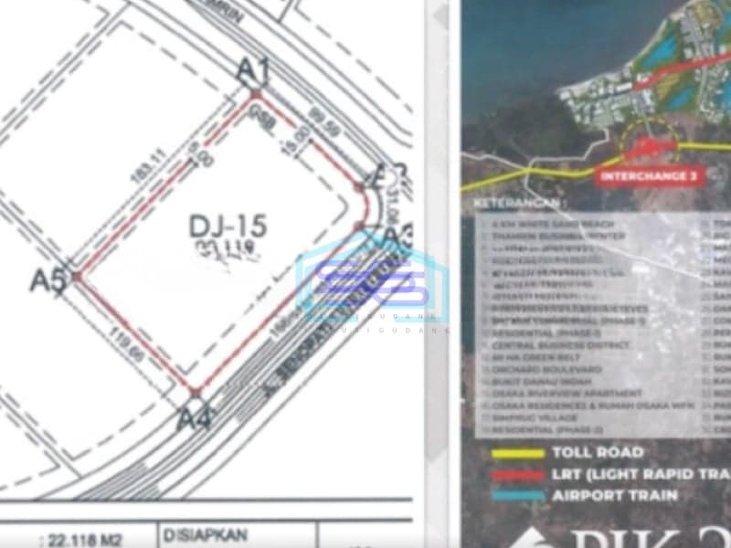 Disewakan Tanah Komersial Lokasi Strategis di PIK 2 Pantai Indah Kapuk 2, Jakarta Utara Luas Tanah (PxL)  22118 m