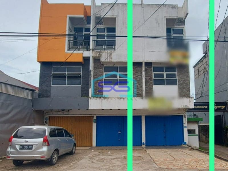 Disewakan Ruko Bisnis Pinggir  3 Lantai Siap Pakai di Jalan Parameswara, Palembang LB 176m2